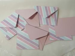 Комплект пликове с вложки - Лилаво и Райета - 8,50 х 10,50 см - 4 бр.