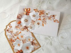 Комплект плик с вложка - Злато и Перли - 15,70 х 10,00 см