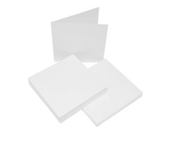 Комплект картички с пликове Бяло - 20,30 х 20,30 см - 25 бр.