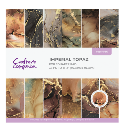 Комплект Перлена дизайнерскa хартия с металиков печат - Marble Imperial Topaz - 36 листа