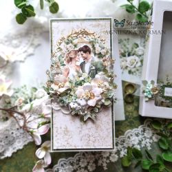 Дизайнерскa хартия - White Roses – Wedding 8 - 1 лист