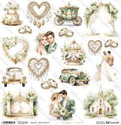 Дизайнерскa хартия - White Roses – Wedding 8 - 1 лист