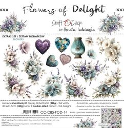 Комплект дизайнерска хартия - Flowers Of Delight - Flowers & More - 4 листа