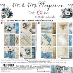 Комплект дизайнерска хартия - Mr And Mrs Elegance - 24 листа