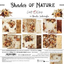 Комплект дизайнерска хартия 20,30х20,30 см - Shades Of Nature - 24 листа