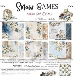 Комплект дизайнерска хартия 30,50х30,50 см - Snow Game - 6 листа