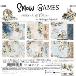 Комплект дизайнерска хартия 15,20Х15,20 см - Snow Game - 24 листа