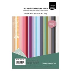 Комплект текстуриран картон Vaessen Creative – A5 – 30 цвята – 216 г/м² – 30 листа