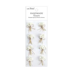 Ръчно изработени цветчета LITTLE BIRDIE Bouquet Ivory Pearl – Букет слонова кост – 8 бр.