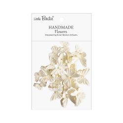Ръчно изработени пеперуди LITTLE BIRDIE Dreamy Flutter Ivory Pearl – Слонова кост с перли  – 20 бр.