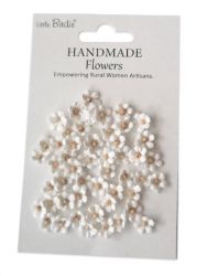 Ръчно изработени цветчета LITTLE BIRDIE Esme Frosty White – Бяло – 50 бр.