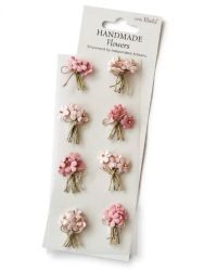 Ръчно изработени цветчета LITTLE BIRDIE Bouquet Pink Passion –Букет в розово – 8 бр.