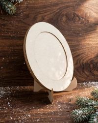 Кръгла рамка за снимка от бирен картон с поставка – 9,5 × 9,5 см