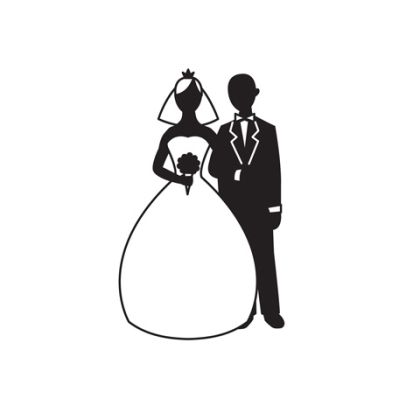 Ембосинг папка - Bride and Groom Silhouette