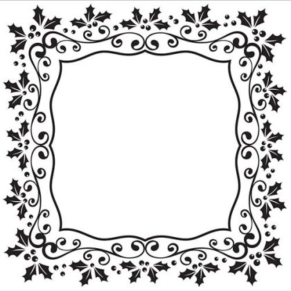 Ембосинг папка - Christmas Rectangle Holly Frame