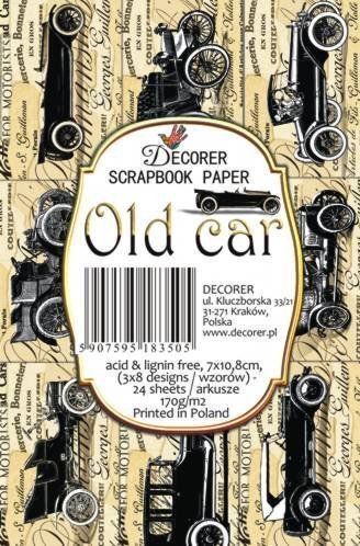 Decorer хартия - Old Car - 7 х 10.8см. - 24 листа