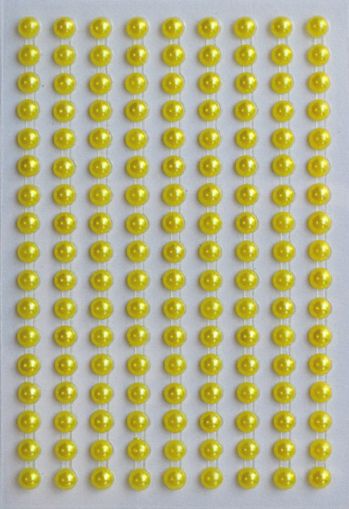 Полусферични перли - жълти - 153 бр.
