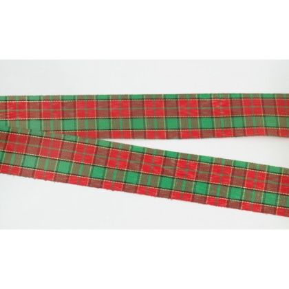 Коледна панделка (каре)  2,50 см - 2 м.