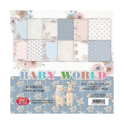 Комплект дизайнерска хартия - BABY WORLD - 36 листа