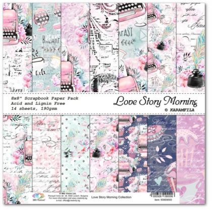 Комплект дизайнерска хартия -  Love Story Morning Collection - 14 листа