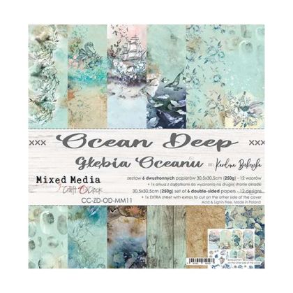 Комплект дизайнерска хартия - OCEAN DEEP - 6 листа