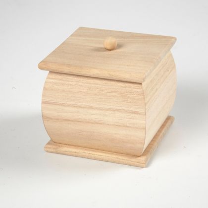 Дървена кутия с капак - 7,50 х 7,50 х 8,00 см