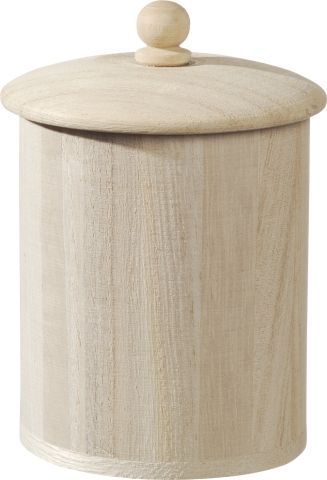 Дървена кутия с капак- Цилиндрична - 8,50 х 6,50 см