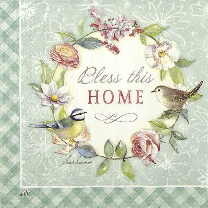 Салфетка Bless this home turquoise 946942