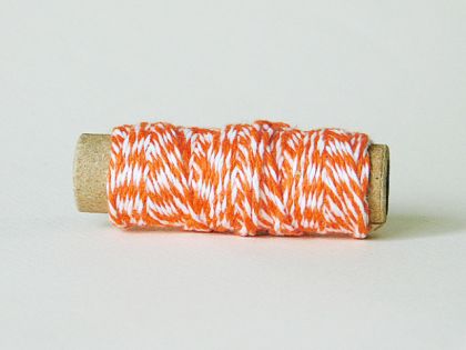 Усукан конец- Бяло и оранжево - 10 м / 1,5 мм