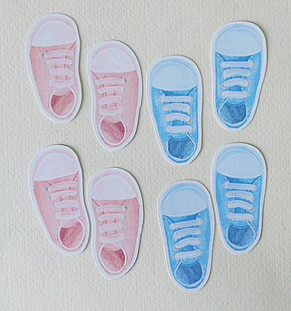 Комплект тагове и изрязани елементи - Baby shoes  - 4  комплекта