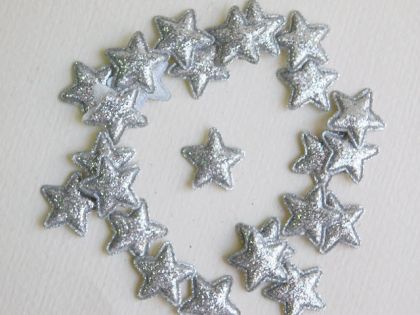 Брокатени звездички Сребро - 25 бр