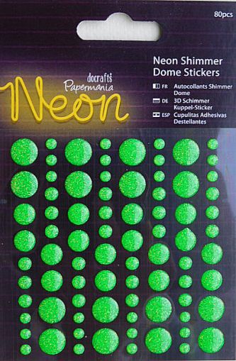 Полусферични стикери - Neon Green - 80 бр.