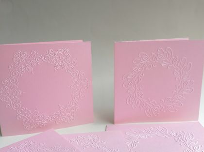 Перлени заготовки за картички - Рамки Розова перла - 6 бр.