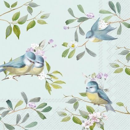 Салфетка Romatic birds light blue 1031849