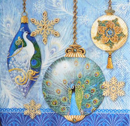 Салфетка Peacock Christmas Balls