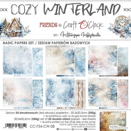 Комплект дизайнерска хартия - Cozy Winterland Basic - 24 листа