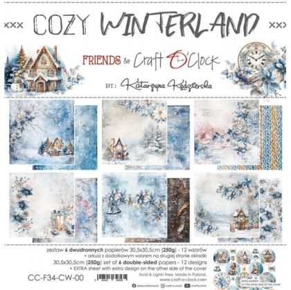 Комплект дизайнерска хартия - Cozy Winterland - 6 листа