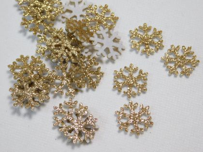 Филц - Брокатени снежинки Злато - 20 бр.