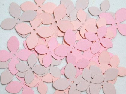 Цвятя - Розово - два размера - 33 бр