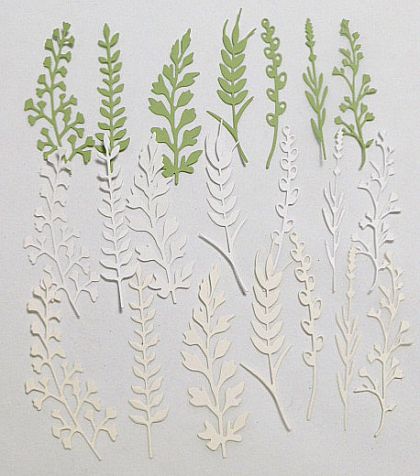 Треви и клонки - Микс Зелено, Шампанско и Бяло - 21 бр.