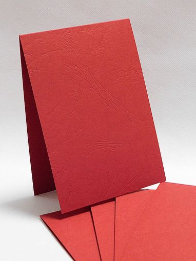 Релефни заготовки за картички - Red Leather - 5 бр.