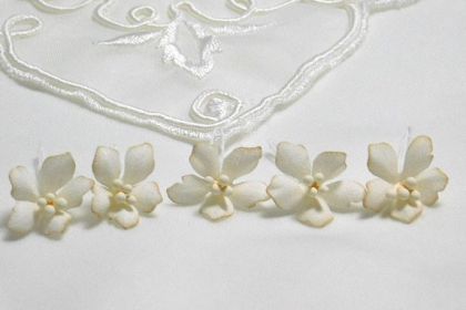 Ръчно изработени цветя от плат - Мини Шампанско - 5 бр.