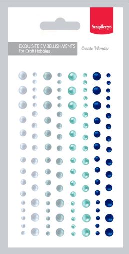 Полусферични перли - Четири цвята Mix 7 - 120 бр.