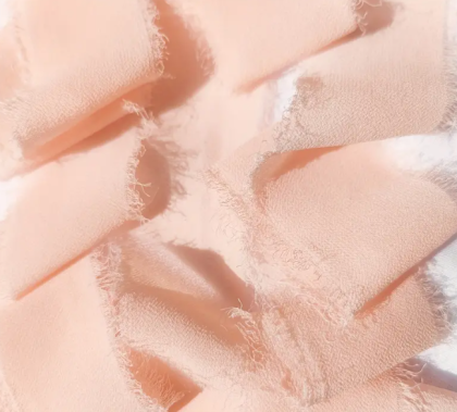 Панделка Ретро Копринен Шифон - Pink Powder - 4 см / 5.00 м.