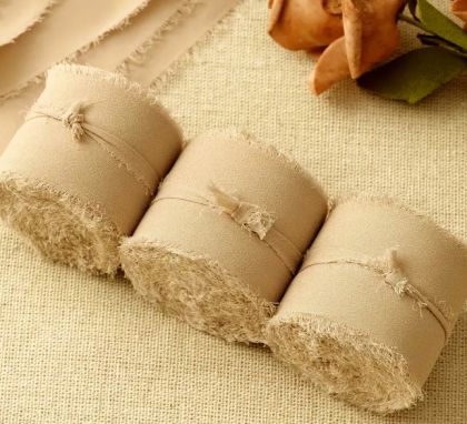 Панделка Ретро Копринен Шифон - Cappuchino - 4 см / 5.00 м.