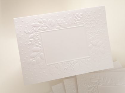 Релефни Заготовки за картички - Бяла Зимна рамка - 5 бр.