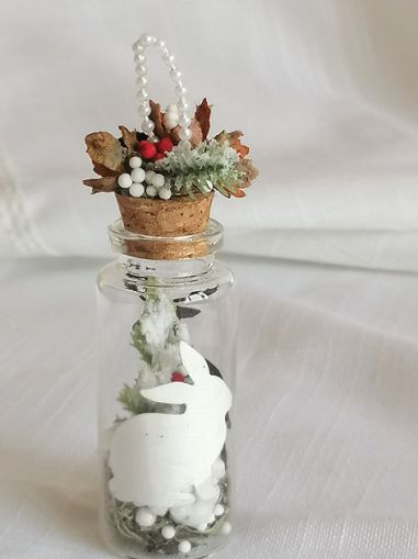 Миниатюра в Стъклено шишенце с декораци  - 7,00 х 3,00 см