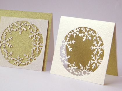 Перлени Заготовки за картички - Златни Снежинки limited edition - 2 бр.