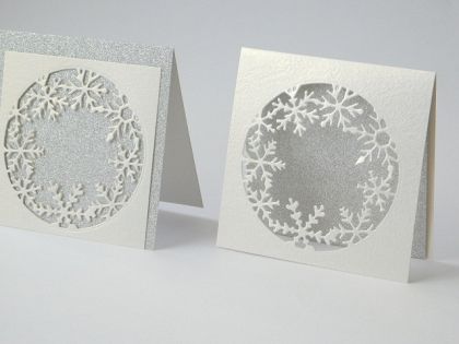 Перлени Заготовки за картички - Сребърни Снежинки limited edition - 2 бр