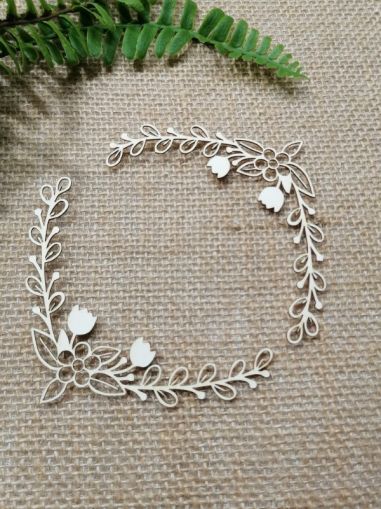 Ъгъл Голям - Клонки и цветя - 8,00 х 8,00 см - 2 бр.